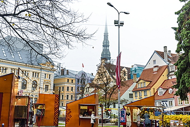 Christmas market in Livu Square, Old Town, UNESCO World Heritage Site, Riga, Latvia, Europe