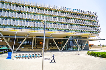 Masdar City, a carbon neutral building project relying on solar energy and other renewable power sources, Abu Dhabi, United Arab Emirates, Middle East