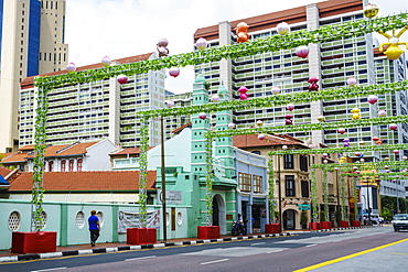 Masjid Jamae (Chulia) Mosque in South Bridge Road, Chinatown, Singapore, Southeast Asia, Asia