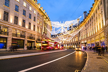 Festive Christmas lights in Regent Street in 2016, London, England, United Kingdom, Europe