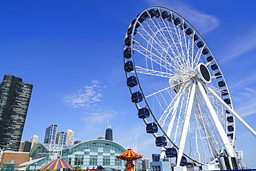 The ferris wheel on Navy Pier, Chicago, Illinois, United States of America, North America