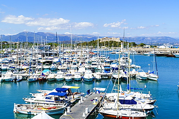 Le Fort Carre and harbour, Antibes, Alpes-Maritimes, Cote d'Azur, Provence, French Riviera, France, Mediterranean, Europe