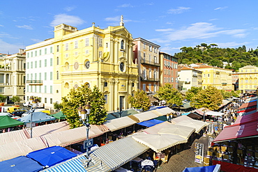 Market, Cours Saleya, Old Town, Nice, Alpes Maritimes, Cote d'Azur, Provence, France, Mediterranean, Europe