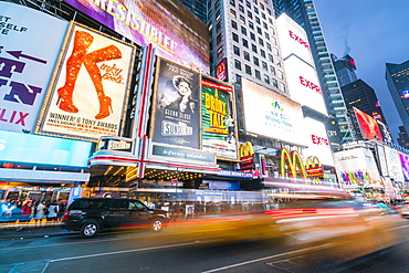 Times Square by night, New York City, United States of America, North America