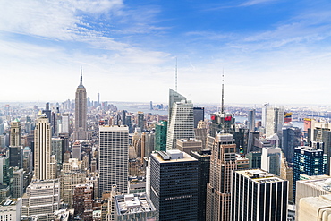 Manhattan skyline and Empire State Building, New York City, United States of America, North America