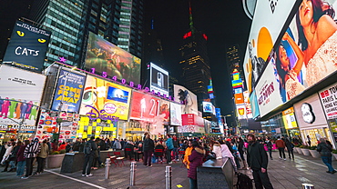 Times Square by night, New York City, United States of America, North America