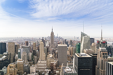 Manhattan skyline and Empire State Building, New York City, United States of America, North America