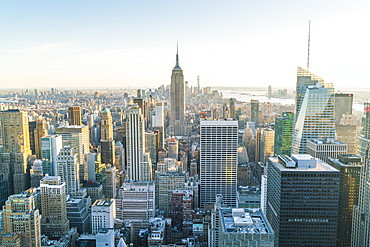 Manhattan skyline and Empire State Building, New York City, United States of America, North America