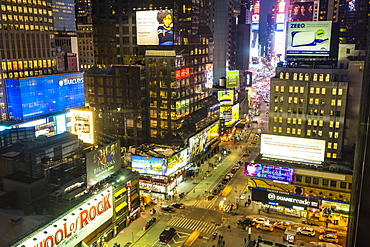 Times Square by night, New York City, United States of America, North America