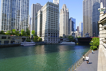 Chicago River Walk, Chicago, Illinois, United States of America, North America