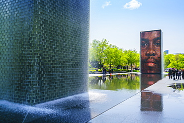 Crown Fountain in Millennium Park, Chicago, Illinois, United States of America, North America