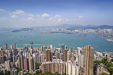 City skyline, viewed from Victoria Peak, Hong Kong, China, Asia