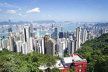 City skyline, viewed from Victoria Peak, Hong Kong, China, Asia