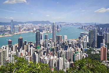 City skyline, viewed from Victoria Peak, Hong Kong, China, Asia