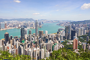 City skyline, viewed from Victoria Peak, Hong Kong, China, Asia