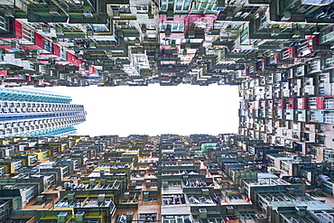 Densely crowded apartment buildings, Hong Kong Island, Hong Kong, China, Asia