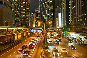 Rush hour traffic in Central, Hong Kong Island, Hong Kong, China, Asia