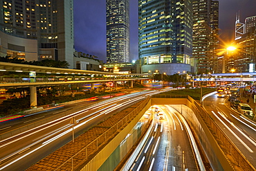 Rush hour traffic in Central, Hong Kong Island, Hong Kong, China, Asia