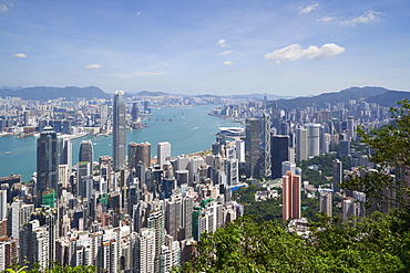 City skyline, viewed from Victoria Peak, Hong Kong, China, Asia