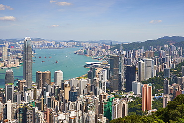 City skyline, viewed from Victoria Peak, Hong Kong, China, Asia