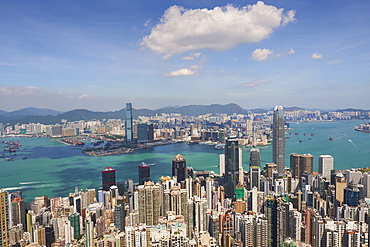 City skyline, viewed from Victoria Peak, Hong Kong, China, Asia