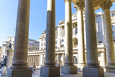 Bank of England viewed from the Royal Exchange, City of London, London, England, United Kingdom, Europe