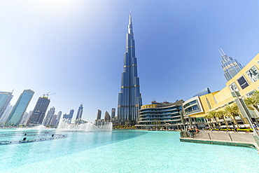 Burj Khalifa and Dubai Mall, Downtown, Dubai, United Arab Emirates, Middle East