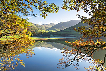 Autumn colours and clear reflections in Brothers Water, Lake District National Park, UNESCO World Heritage Site, Cumbria, England, United Kingdom, Europe