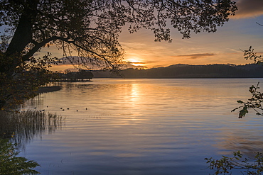 Sunrise over Kinlochard, Loch Ard, Aberfoyle, The Trossachs, Scotland, United Kingdom, Europe