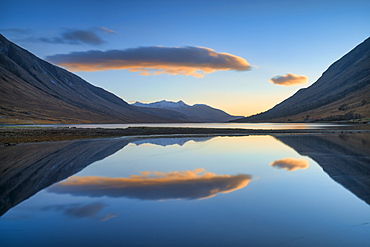 Sunset over Loch Etive, Argyll and Bute, Scotland, United Kingdom, Europe