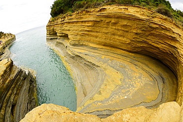 Famous Channel of Love (Canal D'amour) in Sidari, Corfu, Greece