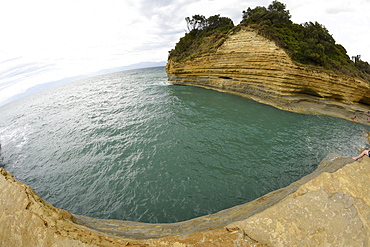 Famous Channel of Love (Canal D'amour) in Sidari, Corfu, Greece