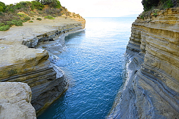 Famous Channel of Love (Canal D'amour) in Sidari, Corfu, Greece