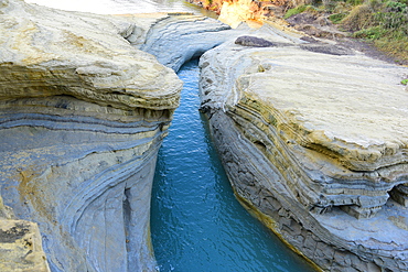 Famous Channel of Love (Canal D'amour) in Sidari, Corfu, Greece