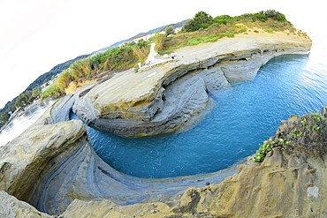 Famous Channel of Love (Canal D'amour) in Sidari, Corfu, Greece