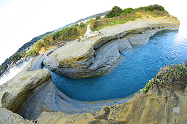 Famous Channel of Love (Canal D'amour) in Sidari, Corfu, Greece