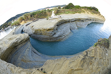 Famous Channel of Love (Canal D'amour) in Sidari, Corfu, Greece