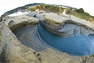 Famous Channel of Love (Canal D'amour) in Sidari, Corfu, Greece