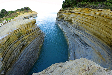 Famous Channel of Love (Canal D'amour) in Sidari, Corfu, Greece