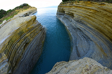 Famous Channel of Love (Canal D'amour) in Sidari, Corfu, Greece