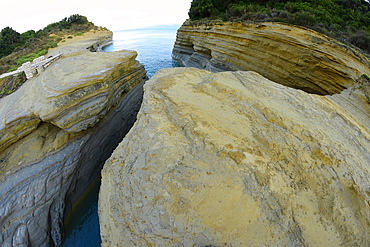 Famous Channel of Love (Canal D'amour) in Sidari, Corfu, Greece