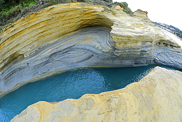 Famous Channel of Love (Canal D'amour) in Sidari, Corfu, Greece