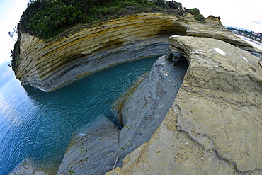 Famous Channel of Love (Canal D'amour) in Sidari, Corfu, Greece