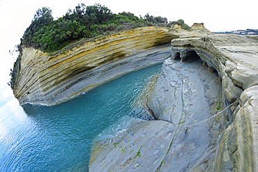 Famous Channel of Love (Canal D'amour) in Sidari, Corfu, Greece