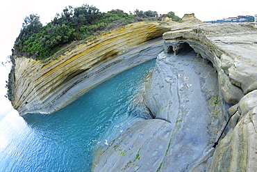 Famous Channel of Love (Canal D'amour) in Sidari, Corfu, Greece