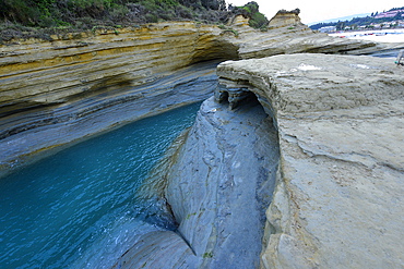 Famous Channel of Love (Canal D'amour) in Sidari, Corfu, Greece