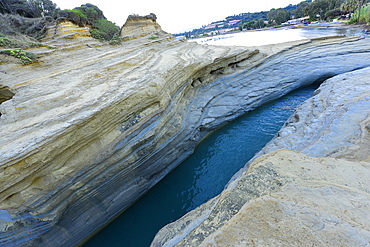 Famous Channel of Love (Canal D'amour) in Sidari, Corfu, Greece