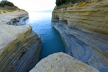 Famous Channel of Love (Canal D'amour) in Sidari, Corfu, Greece