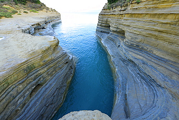 Famous Channel of Love (Canal D'amour) in Sidari, Corfu, Greece