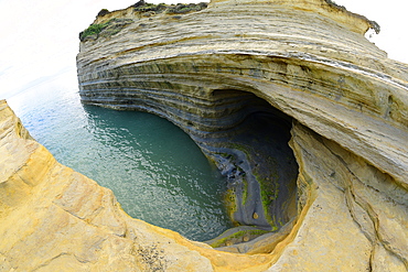 Famous Channel of Love (Canal D'amour) in Sidari, Corfu, Greece